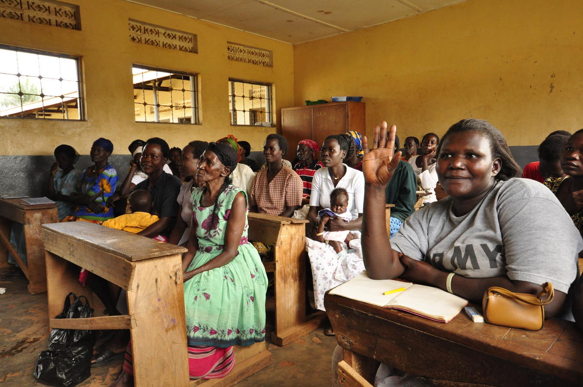 Women attend a literacy class in Gulu, Uganda, as part of a microfinance program sponsored by Women's Global Empowerment Fund. © 2009 Jessica Alderman, Courtesy of Photoshare