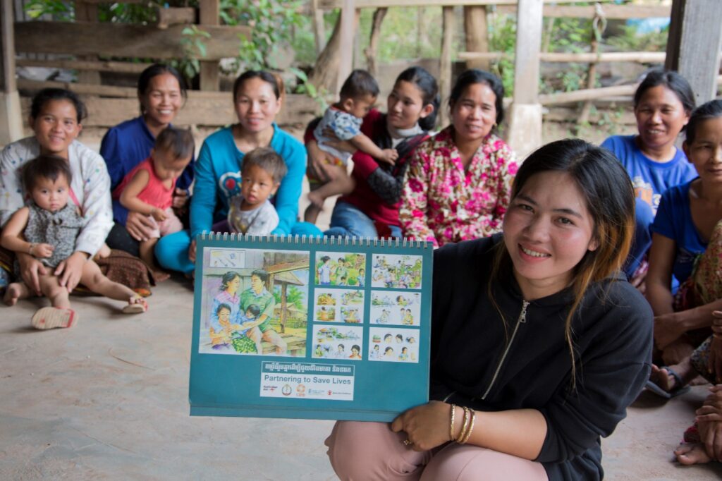 Community health volunteer who shares information in her very remote village in Cambodia